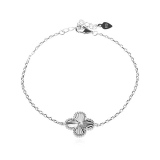 сребърна гривна, цвете, лазерна обработка, родиево покритие