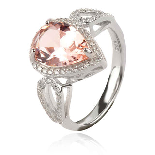 сребърен пръстен с естествен камък , морганит