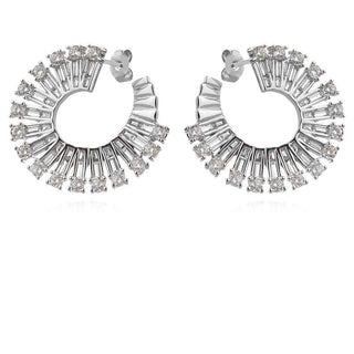 сребърни обеци, цирконий, родиево покритие, подходящи за повод