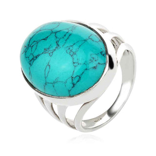 сребърен пръстен, естествен камък, тюркоаз
