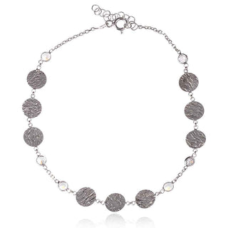 сребърна гривна с цирконии и монети