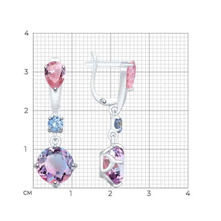 Сребърни обеци - Sital Pink & Blue