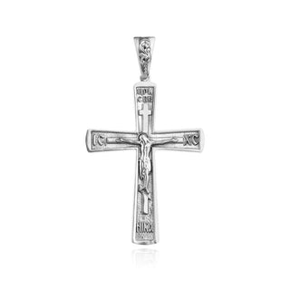 сребърен кръст, оксидирано сребро, без камък, подходящ за мъже