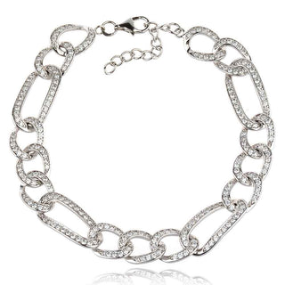 дамска сребърна гривна картие с циркони