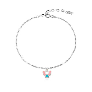 сребърна гривна, подходяща за дете, ангелче, емайл