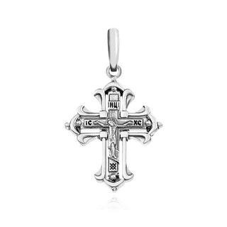 сребърен кръст, оксидирано сребро, подходящ за мъже,