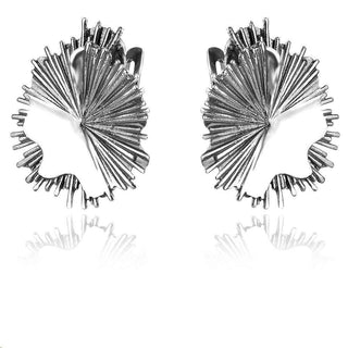 сребърни обеци, без камък, оксидирано сребро, Алгара,