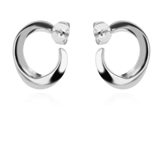 сребърни обеци, без камък, родиево покритие