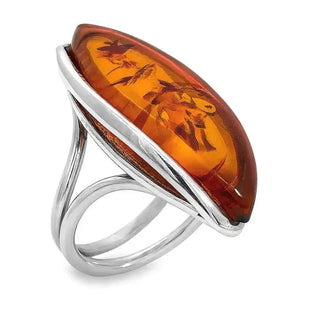 Сребърен пръстен - Amber Flame