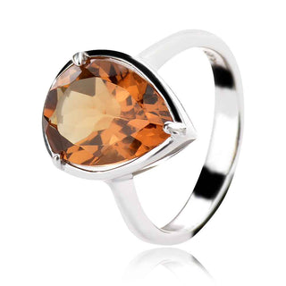 сребърен пръстен със султанит капка