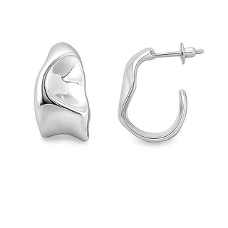 Сребърни обеци - Fluid Shine Hoops