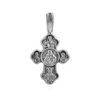 сребърен кръст, без камък, оксидирано сребро