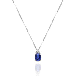 златно колие, бяло злато, диамант, сапфир