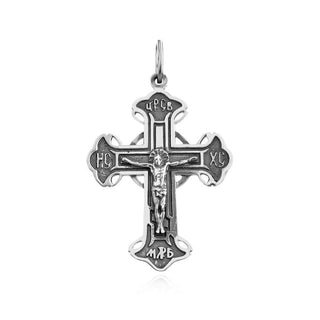 сребърен кръст, оксидирано сребро, без камък, подходящ за мъже