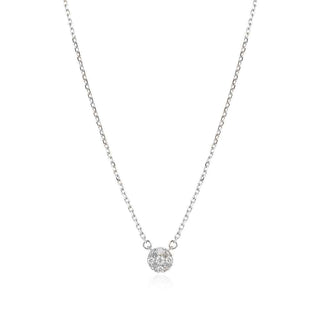 златно колие, бяло злато, диаманти, 18 карата