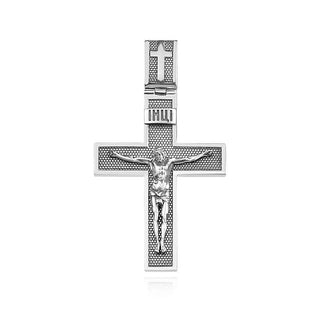 сребърен кръст, оксидирано сребро, подходящ за мъже, без камък