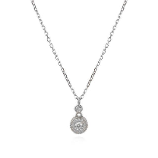 сребърно колие, цирконий, родиево покритие