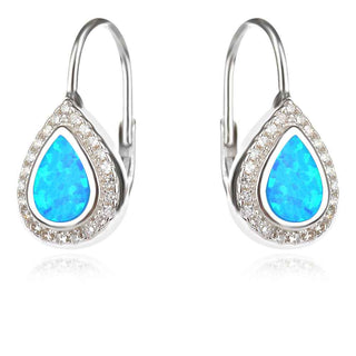 Сребърен комплект - Blue opal drop