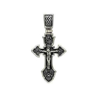 сребърен кръст, без камък, оксидирано сребро, Sokolov