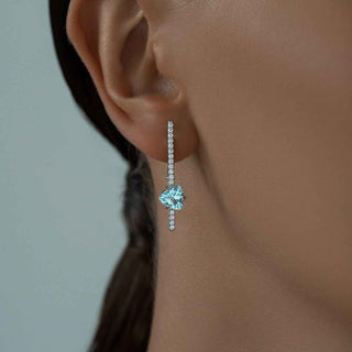 Сребърни обеци - Abstract blue topaz