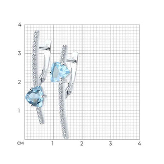 Сребърни обеци - Abstract blue topaz