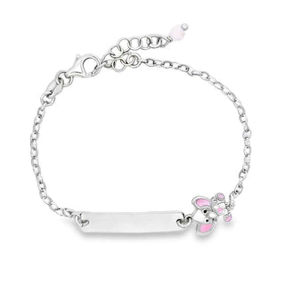 Детска сребърна гривна - Pink Elephant