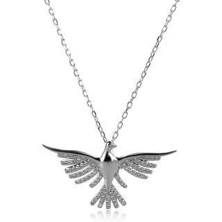 сребърно колие Феникс, птица Жар