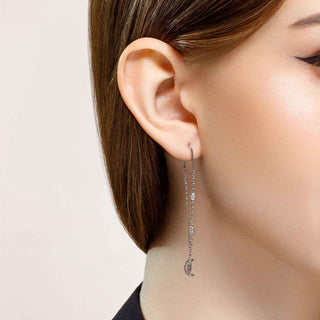 Сребърни обеци - Moon & star