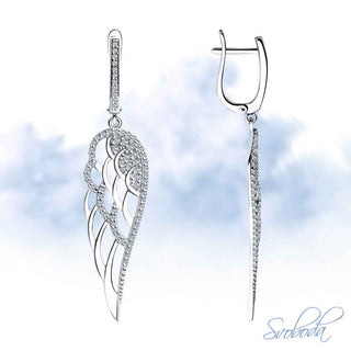 Сребърни обеци - Svoboda angel wings