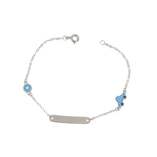 подходяща за дете, емайл, сребърна гривна , родиево покритие, гривна с плочка