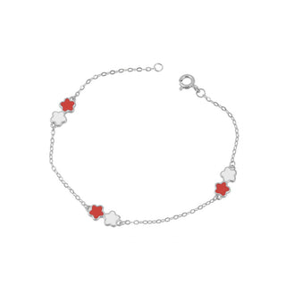 сребърна гривна, родиево покритие, звезда, подходяща за дете, емайл