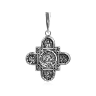 сребърен кръст, без камък, оксидирано сребро