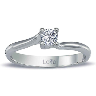 златен пръстен, диамант, бяло злато, колекция LOVA,