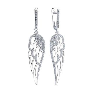 сребърни обеци, висящи обеци, крило, Sokolov