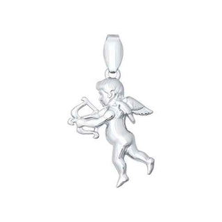 сребърен медальон, купидон, без камък, родиево покритие, Sokolov