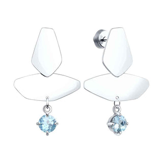 Сребърни обеци - Blue topaz cruise