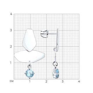 Сребърни обеци - Blue topaz cruise