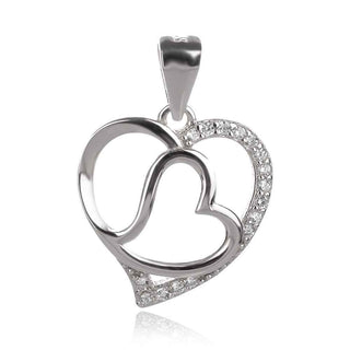 сребърен медальон две вплетени сърца