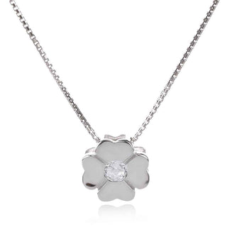 Сребърно колие четирилистна детелина