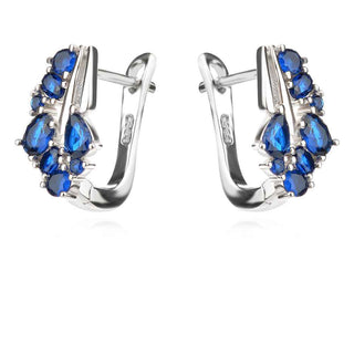 сребърни обеци, цирконий, родиево покритие