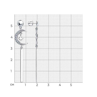 Сребърни обеци - Moon and star