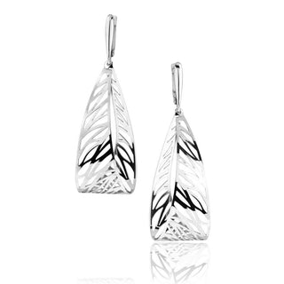 висящи сребърни обеци, 3D ефект, без камък, родиево покритие, алфа карат,