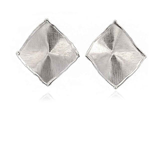 сребърни обеци, матирано сребро, без камък,