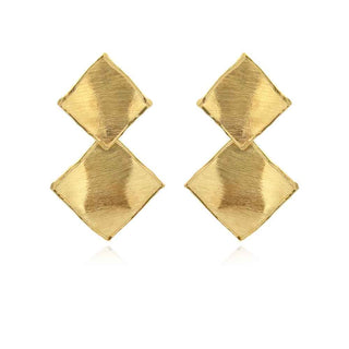 сребърни обеци, жълта позлата, висящи обеци, без камък