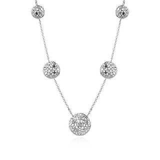 сребърно колие, без камък, родиево покритие