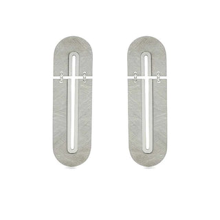 Сребърни обеци - Linear Texture