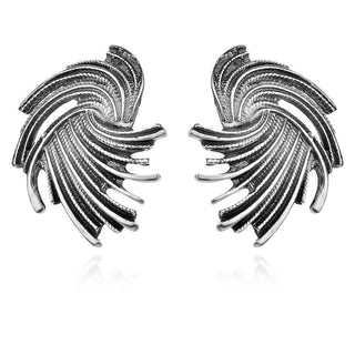 сребърни обеци, без камък, оксидирано сребро