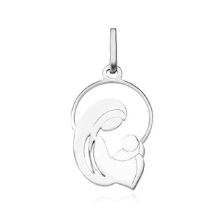 златен медальон, бяло злато, майка и дете,