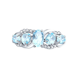 Сребърен пръстен - Blue topaz Vera