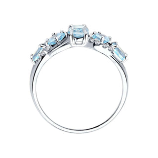Сребърен пръстен - Blue topaz Vera